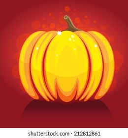 Halloween pumpkin on red background 