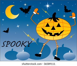 halloween pumpkin on scary night