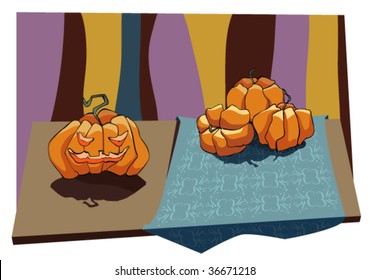 Halloween pumpkin on a table