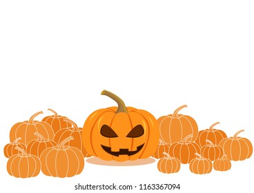 Halloween pumpkin on white background.