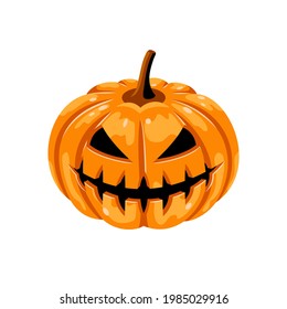 Halloween pumpkin on white background in vector EPS 8