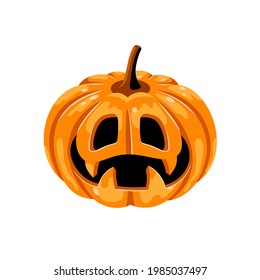 Halloween pumpkin on white background in vector EPS8