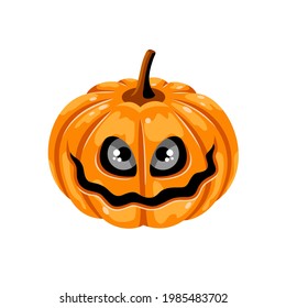 Halloween-Kürbis auf weißem Hintergrund, Vektorgrafik EPS8