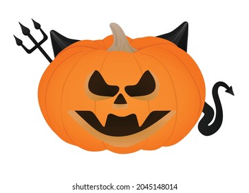 Halloween pumpkin on white background , vector