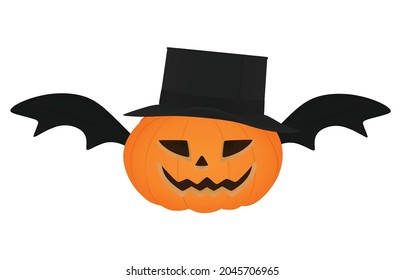 Halloween pumpkin on white background , vector