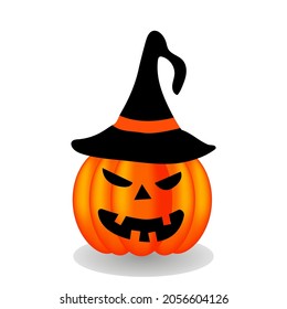 Halloween pumpkin. Pumpkin on white background. Vector illustration.