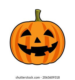 Halloween pumpkin on white background. Vector Image