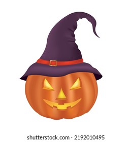 Halloween pumpkin on white background , vector