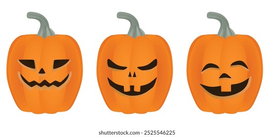 Halloween pumpkin on white background , vector