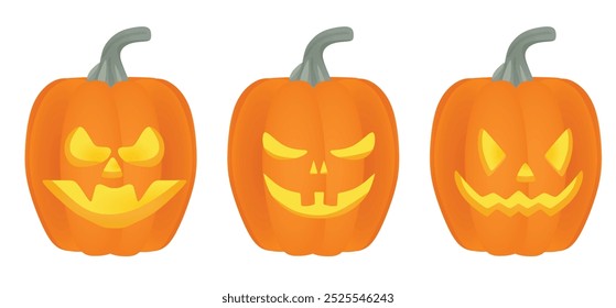 Halloween pumpkin on white background , vector