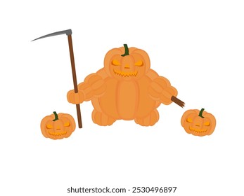 halloween pumpkin On a white background.