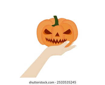 halloween pumpkin On a white background.