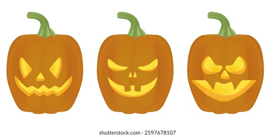 Halloween pumpkin on white background , vector