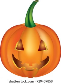 Halloween pumpkin on white background , vector