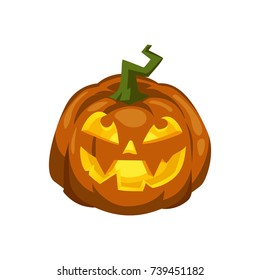 Halloween pumpkin on white background. vector illustration