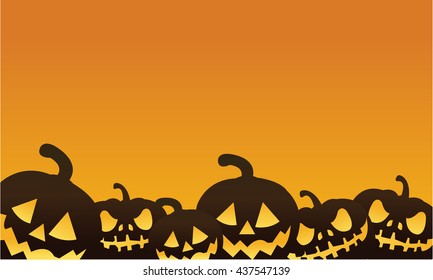 Halloween pumpkin orange backgrounds silhouette vector illustration