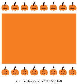 Calabaza de Halloween y espacio para copias en naranja