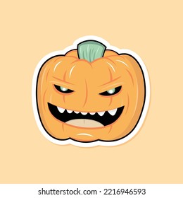 Halloween Pumpkin Orange Happy Holiday Illustration Vector On Background