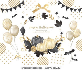 Halloween pumpkin and ornament frame and illustration material background