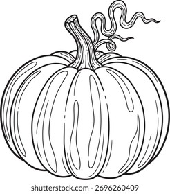 Halloween Pumpkin Outline and Ghost Vector Set