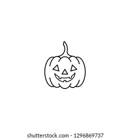 Halloween pumpkin outline icon vector.