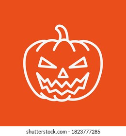 Esquema de calabaza de Halloween Diseño de plantilla de vectores para web o impresos