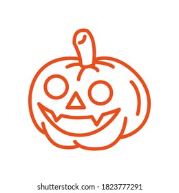 Esquema de calabaza de Halloween Diseño de plantilla de vectores para web o impresos