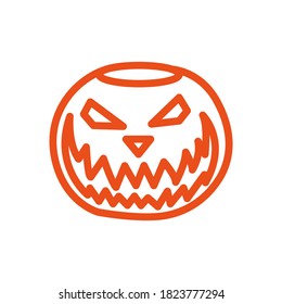 Halloween Pumpkin outline Vector template design for web or printed