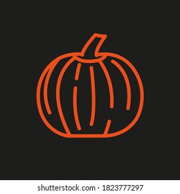 Halloween Pumpkin outline Vector template design for web or printed