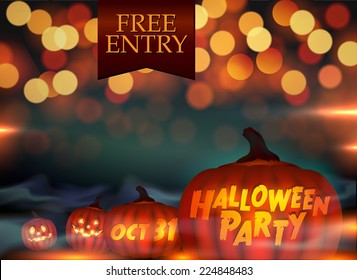 Halloween pumpkin party illustration EPS10.