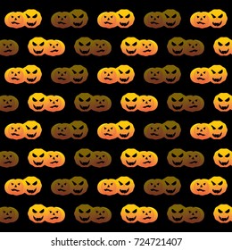 Halloween pumpkin pattern background, stock vector