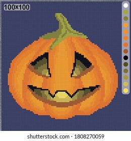 halloween pumpkin  pattern for cross stitch or knitting