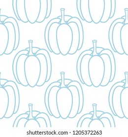 Halloween pumpkin pattern. Navy blue and white seamless background for textile, wallpapers and fabrics. Vector illustration