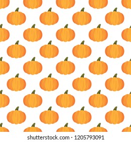 Halloween pumpkin pattern on white background. Halloween pattern orange pumpkin for happy halloween party