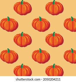 Halloween pumpkin pattern. Vector illustration. Pumkin background.