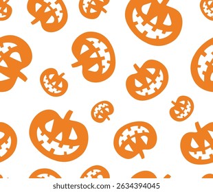 Halloween Pumpkin Pattern Vector Seamless Design for Summer