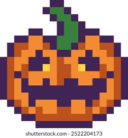 Icono de 8 bits de Halloween Pumpkin Pixel.