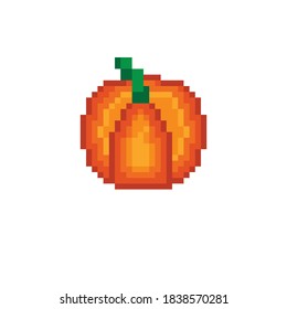 Arte de píxeles de la calabaza de Halloween. Calabaza con píxeles en el vector.