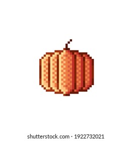 Halloween Pumpkin pixel art. Vector illustration.
