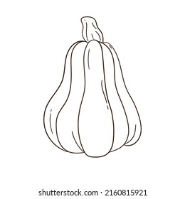 Halloween pumpkin with place for face thin line icon set. Outline sign without fill. Editable stroke. Coloring book illustration. Autumn harvest. Edible plants. Isolated vector on white background 