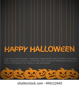 Halloween pumpkin  Poster, banner or background for Halloween Party with scary pumpkins.