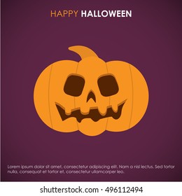 Halloween pumpkin  Poster, banner or background for Halloween Party with scary pumpkins.