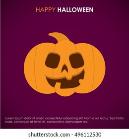 Halloween pumpkin  Poster, banner or background for Halloween Party with scary pumpkins.