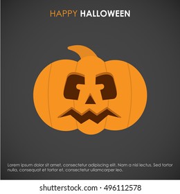 Halloween pumpkin  Poster, banner or background for Halloween Party with scary pumpkins.