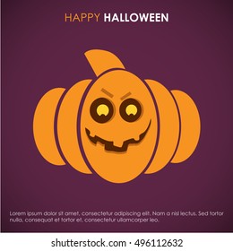 Halloween pumpkin  Poster, banner or background for Halloween Party with scary pumpkins.