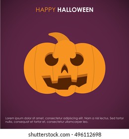 Halloween pumpkin  Poster, banner or background for Halloween Party with scary pumpkins.