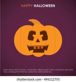 Halloween pumpkin  Poster, banner or background for Halloween Party with scary pumpkins.