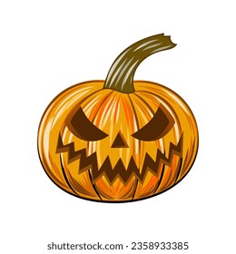 Halloween pumpkin for poster, banner, greeting card. Vector illustration