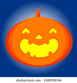Halloween Pumpkin Poster. Vectoral Flat Design