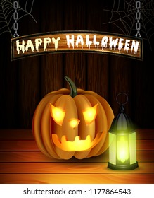 Halloween pumpkin realistic with heat. Isolated on white.